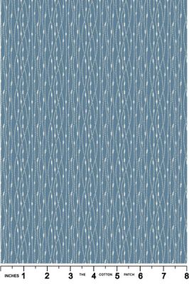 Hajime fabric: Stitch Stripe, Mid Blue