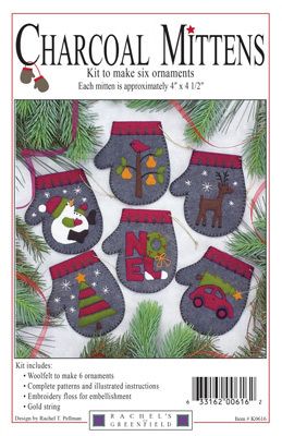 Charcoal Mittens Ornaments Kit by Rachel's of Greenfield