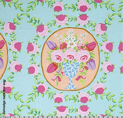 Kaffe Fassett Fabric Cameo Panel Duck Egg