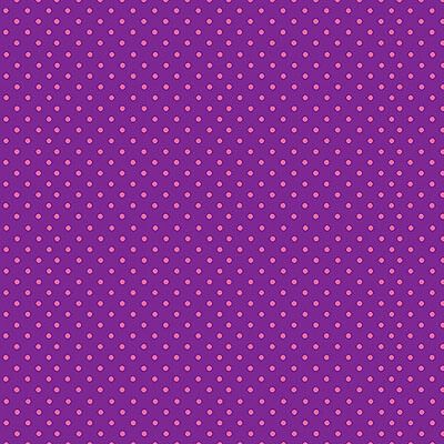 Makower Small Spots Fabric: Pink Spots Purple (per 1/4 metre)