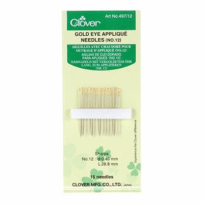 Clover Gold Eye Applique Needles  size 12