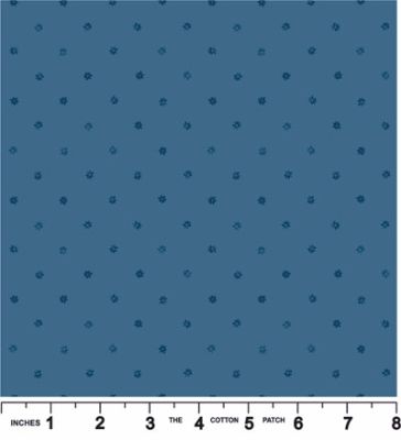 Brensham fabric: Daisy on Mid Blue (per 1/4 metre)