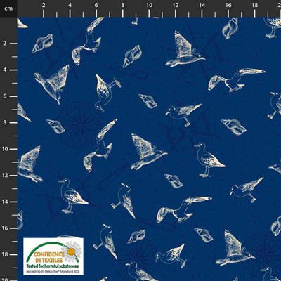 My Seven Seas Fabric: Seagulls Ocean (per 1/4 metre)