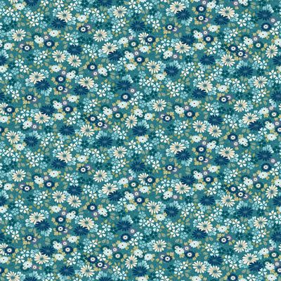 Kasumi fabric: Floating Flowers Teal