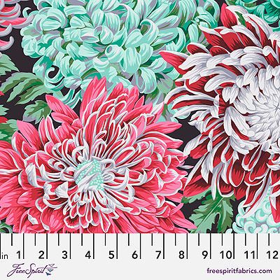 Kaffe Fassett Collective Fabric: Japanese Chrysanthemum Blush (per 1/4 metre)