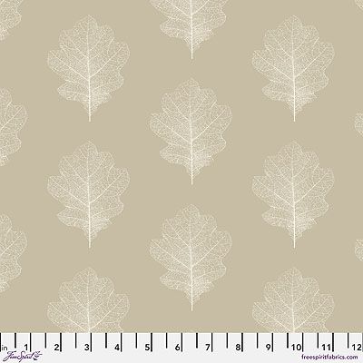 Woodland Blooms fabric: Oak Filigree Wheat (per 1/4 metre)