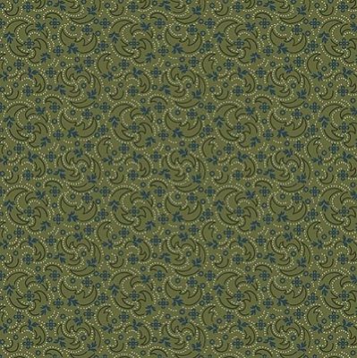 Memories fabric: Crescent Swirl Green (per 1/4 metre)