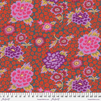 Kaffe Fassett Collective Fabric: Charlotte Red (per 1/4 metre)