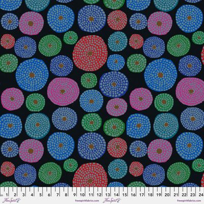 Kaffe Fassett Fabric Disks Black (per 1/4 metre)