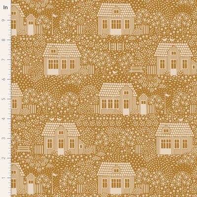 Tilda My Neighbourhood Mustard Fabric (per 1/4 metre)