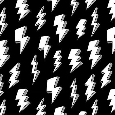 HiContrast Fabric: Lightning Bolts Black (per 1/4 metre)