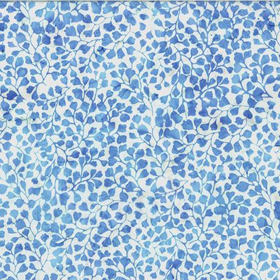 Bali Handpaints Fabric: Leaf Silhouette Sky (per 1/4 metre)