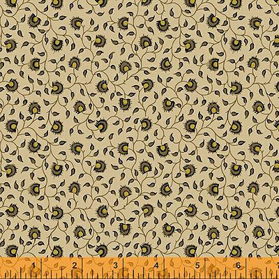 Eliza fabric: Floral Vine Gold/Latte (per 1/4 metre)