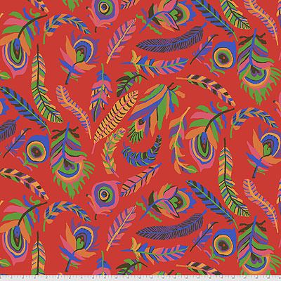 Kaffe Fassett Collective: Tickle My Fancy Red (per 1/4 metre)