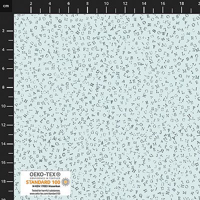 Quilters Coordinates fabric: Letters Light Grey (per 1/4 metre)