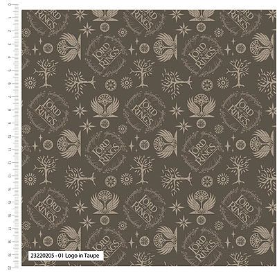 Lord of the Rings Fabric: Logo Taupe (per 1/4 metre)