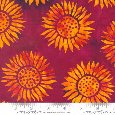 Bonfire Batik fabric: Sunflower Wine (per 1/4 metre)