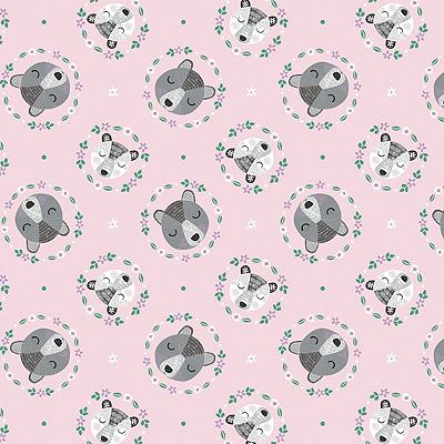 Bear Hug fabric: Bears on Pink (per 1/4 metre)