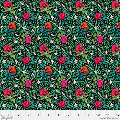 Language of Flowers Fabric: Small Victorian Noir (per 1/4 metre)