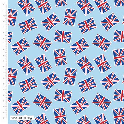 UK Flag Fabic on Blue (per 1/4 metre)