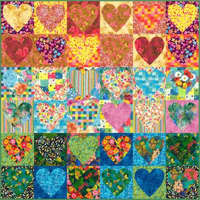 Freshly Faded Hearts Quilt Kit