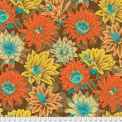 Kaffe Fassett Collective: Cactus Flower Brown (per 1/4 metre)