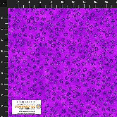 Quilters Coordinates fabric: Jumbled Spots Purple (per 1/4 metre)