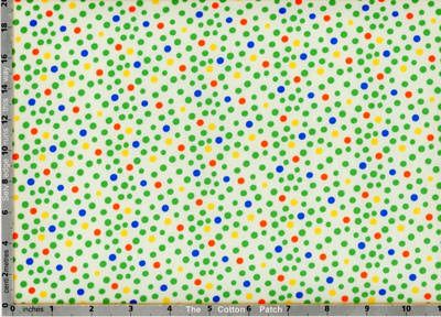 Animal Quackers: Polka Dots Vintage White (per 1/4 metre)