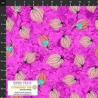 Colour Garden fabrics: Chinese Lanterns Seeds Purple