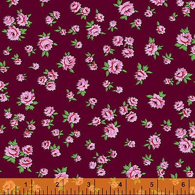 Posy Fabric: Little Roses Burgundy (per 1/4 metre)