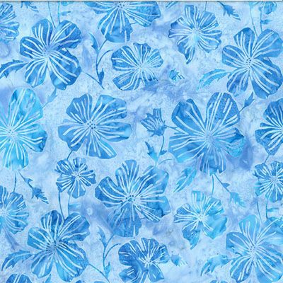 Bali Handpaints Fabric: Floating Blues Sapphire (per 1/4 metre)