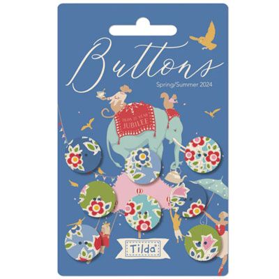 Tilda Jubilee Buttons: Fabric Covered: 16mm