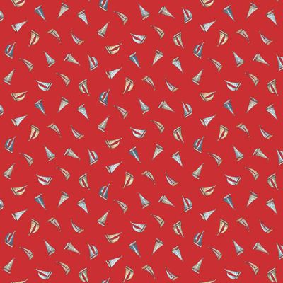 High Tide Fabric: Sail Away, Red