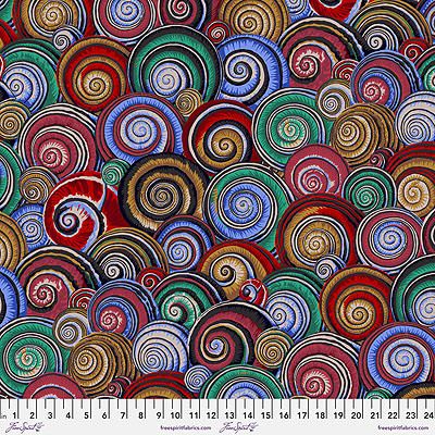 Kaffe Fassett Collective Fabric: Spiral Shells Dark (per 1/4 metre)