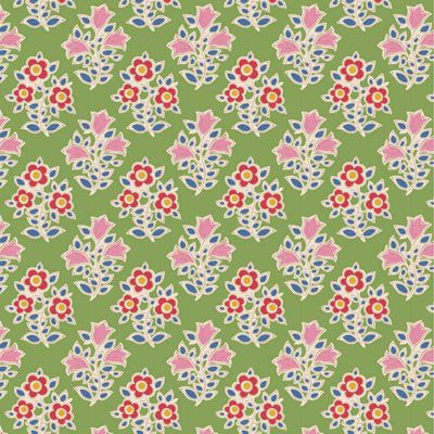 Tilda Jubilee fabric: Farm Flowers Green