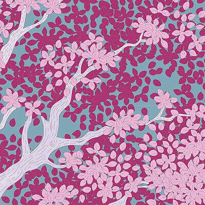 Tilda Woodland Fabric: Juniper Plum (per 1/4 metre)