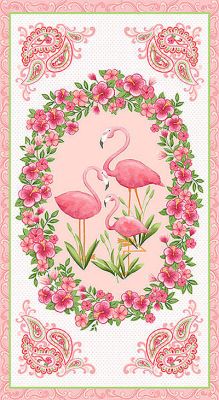 Fabric Panel: Lets Flamingle 60cm Panel