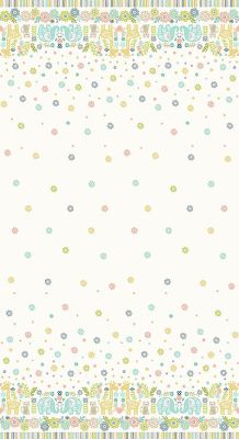 Just for Kids fabric: Baby Safari Double Edge Border Cream (per 1/4 metre)