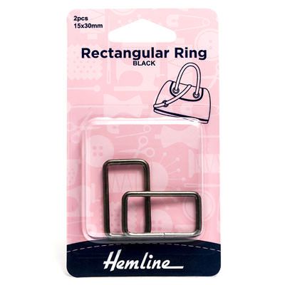 Rectangular Bag Strap Ring Nickel Black