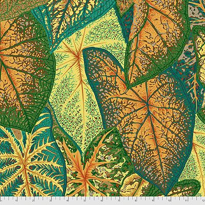 Kaffe Fassett Collective: Caladiums Gold (per 1/4 metre)