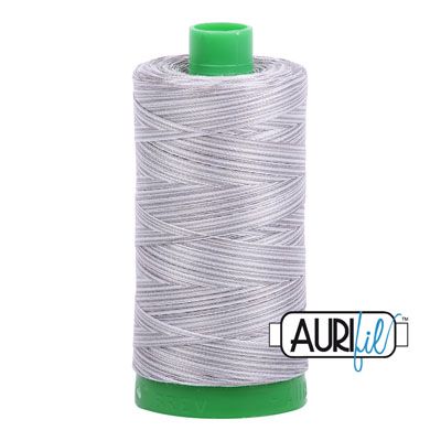 Aurifil 40 Cotton Variegated Thread 4670 Silver Fox