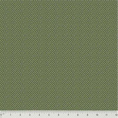 Alexandra Fabric: Stitched Scallop Olive (per 1/4 metre)