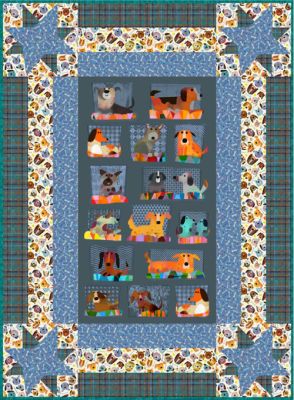 Fur-Ever Friends, Dogs Quilt Kit PreOrder