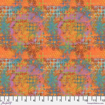 Sue Penn Butterfly Fields fabric: Crosshatch Orange