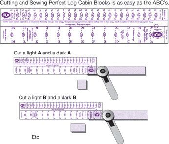 Log Cabin Ruler 0.5' and 1' Finished Strip Widths