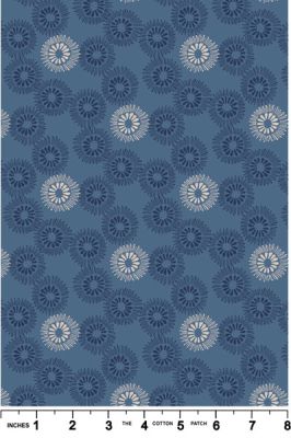 Hajime fabric: Flowerburst, Blue