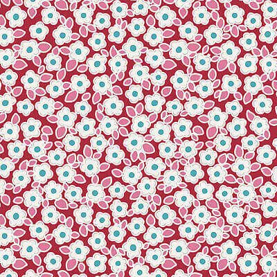 Tilda Woodland Fabric: Carol Red (per 1/4 metre)