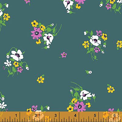 Posy Fabric: Posy Teal (per 1/4 metre)