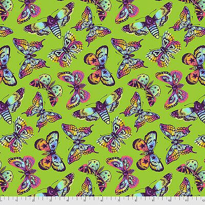 Tula Pink Daydreamer fabric: Butterfly Kisses Avocado (per 1/4 metre)