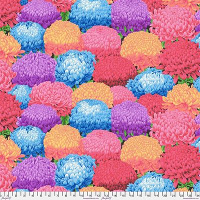 Temple Garden fabric: Chrysanthemum  Bed Multi (per 1/4 metre)